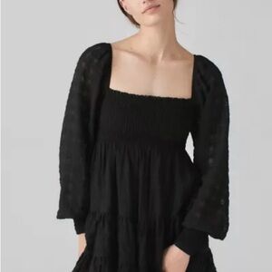 Urban Outfitters Black Smocked Dress